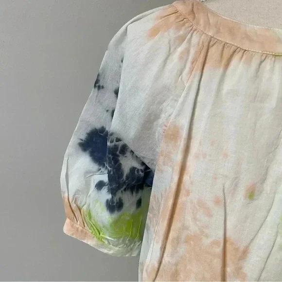 Elizabeth & James Tie Dye Cotton Button Front Blouse M - Picture 12 of 13
